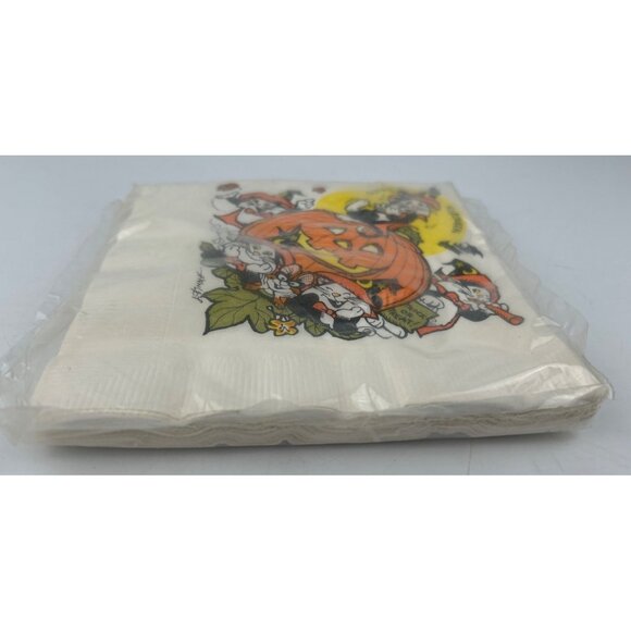 Vintage Halloween Cats & Pumpkin Luncheon Napkins 16 Collectible Party - Picture 7 of 8